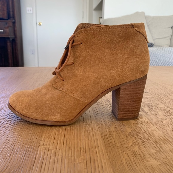 Warm Brown Block Heel Booties - Picture 3 of 4